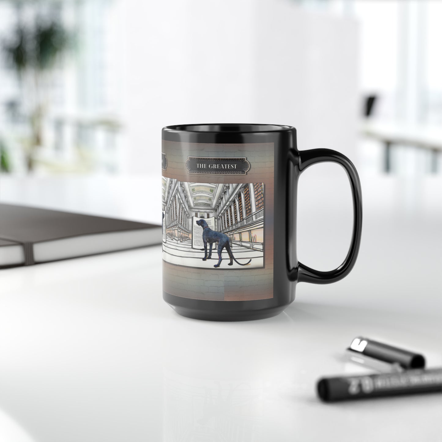 Great Dane, coffee mug, The Greatest Dog mug, large 15 oz ceramic, Modern, Original - The Dapper Dogg