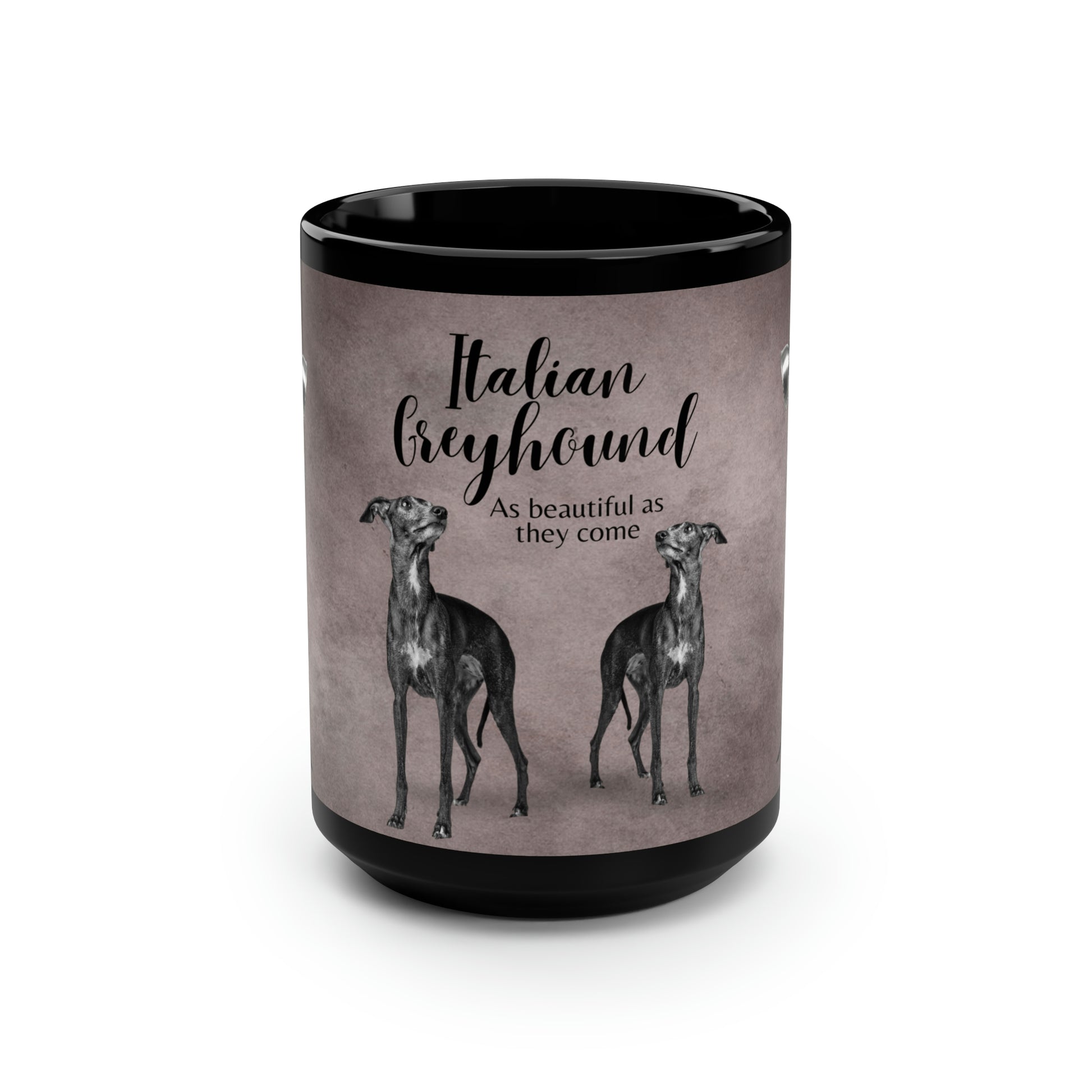 Italian Greyhound coffee mug, IG mug, large 15 oz ceramic, Modern, Original - The Dapper Dogg
