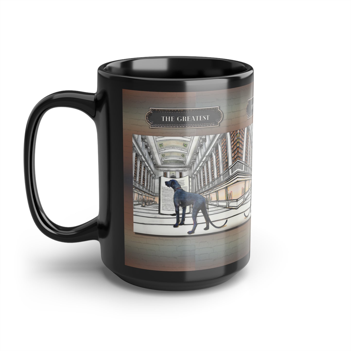 Great Dane, coffee mug, The Greatest Dog mug, large 15 oz ceramic, Modern, Original - The Dapper Dogg