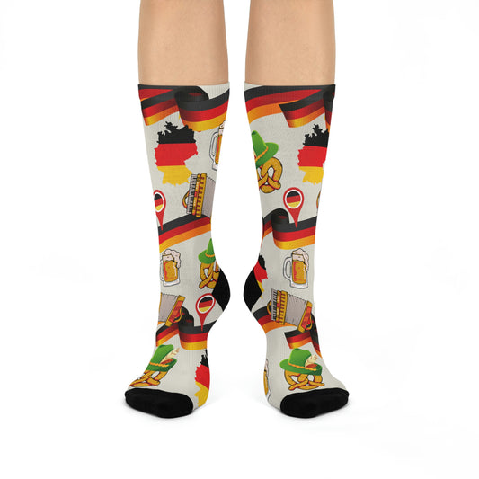 German Socks Pretzels Unisex Adult Stretchy Mid Calf Original