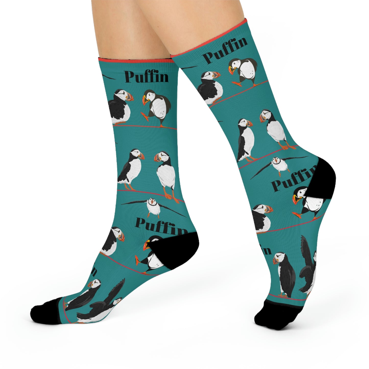 Puffin Socks Atlantic Seabirds Unisex Adult Stretchy Mid Calf Original