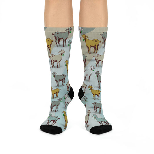 Goat Socks Boho Unisex Adult Stretchy Mid Calf Original