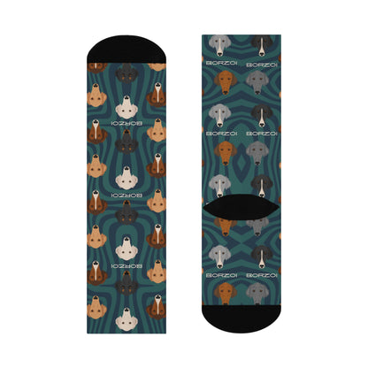 Borzoi Socks Modern Unisex Adult Stretchy Mid Calf Original