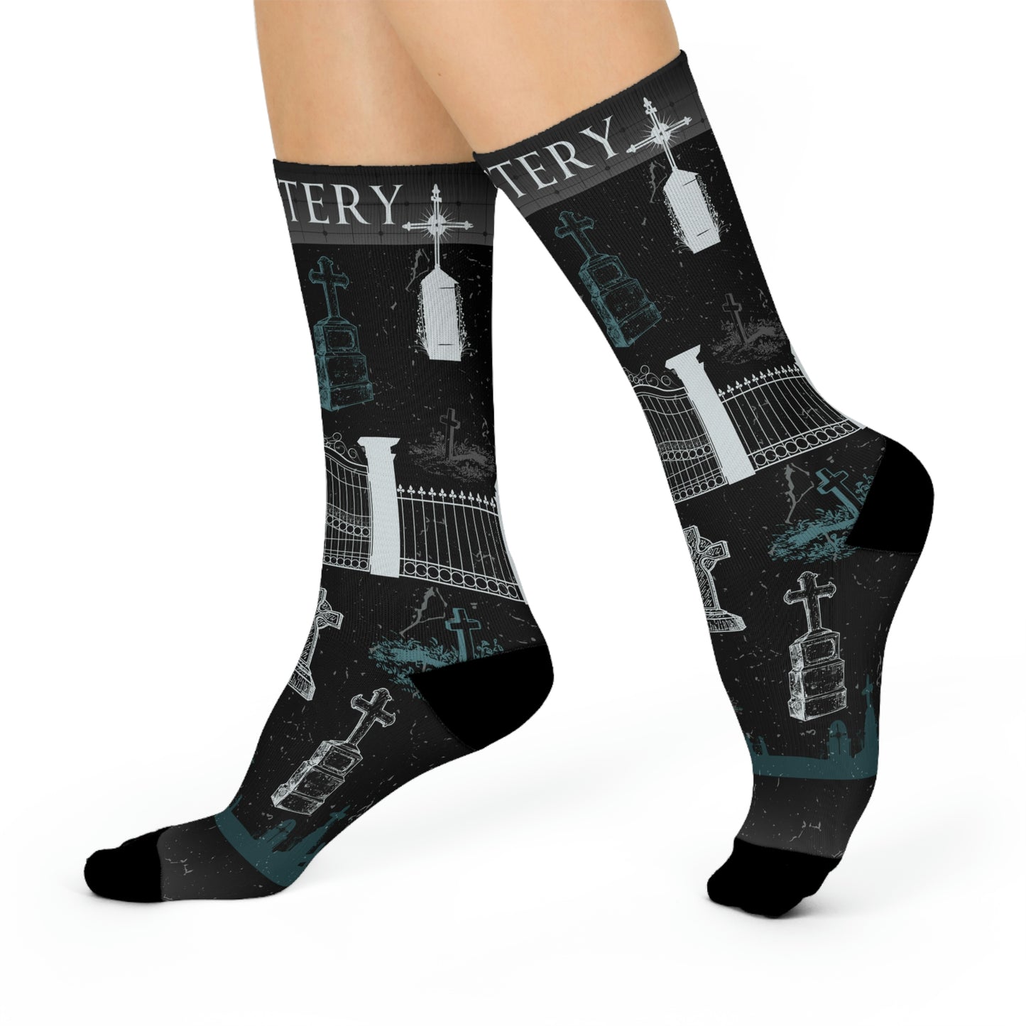 Cemetery Socks Headstones Taphophile Unisex Adult Stretchy Mid Calf Original