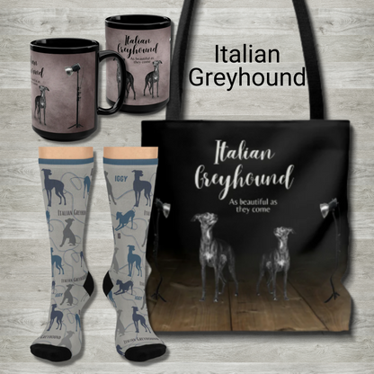Italian Greyhound Crew Socks, Original, Trendy, IG, Iggy Men's Women's - The Dapper Dogg