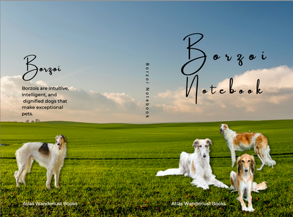 Borzoi Notebook Planner, to-do list, dog journal, notes 6x9, 120 pages, paperback - The Dapper Dogg
