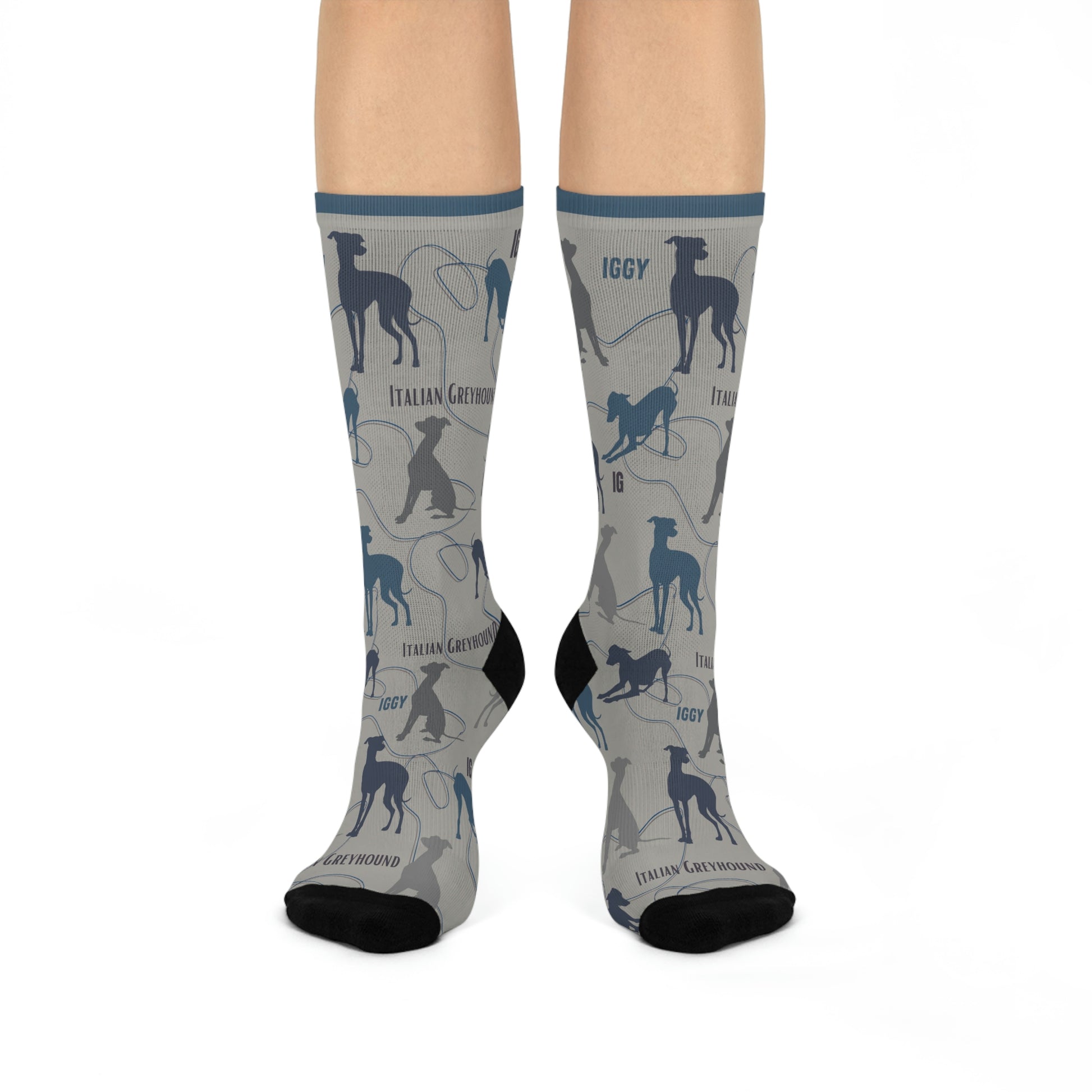 Italian Greyhound Crew Socks, Original, Trendy, IG, Iggy Men's Women's - The Dapper Dogg