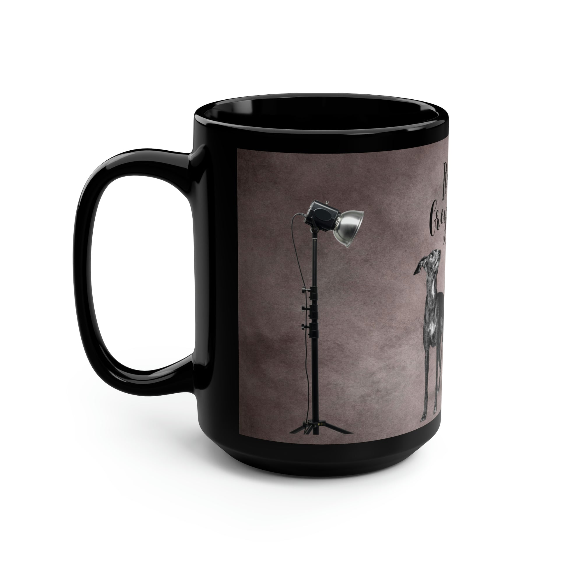 Italian Greyhound coffee mug, IG mug, large 15 oz ceramic, Modern, Original - The Dapper Dogg