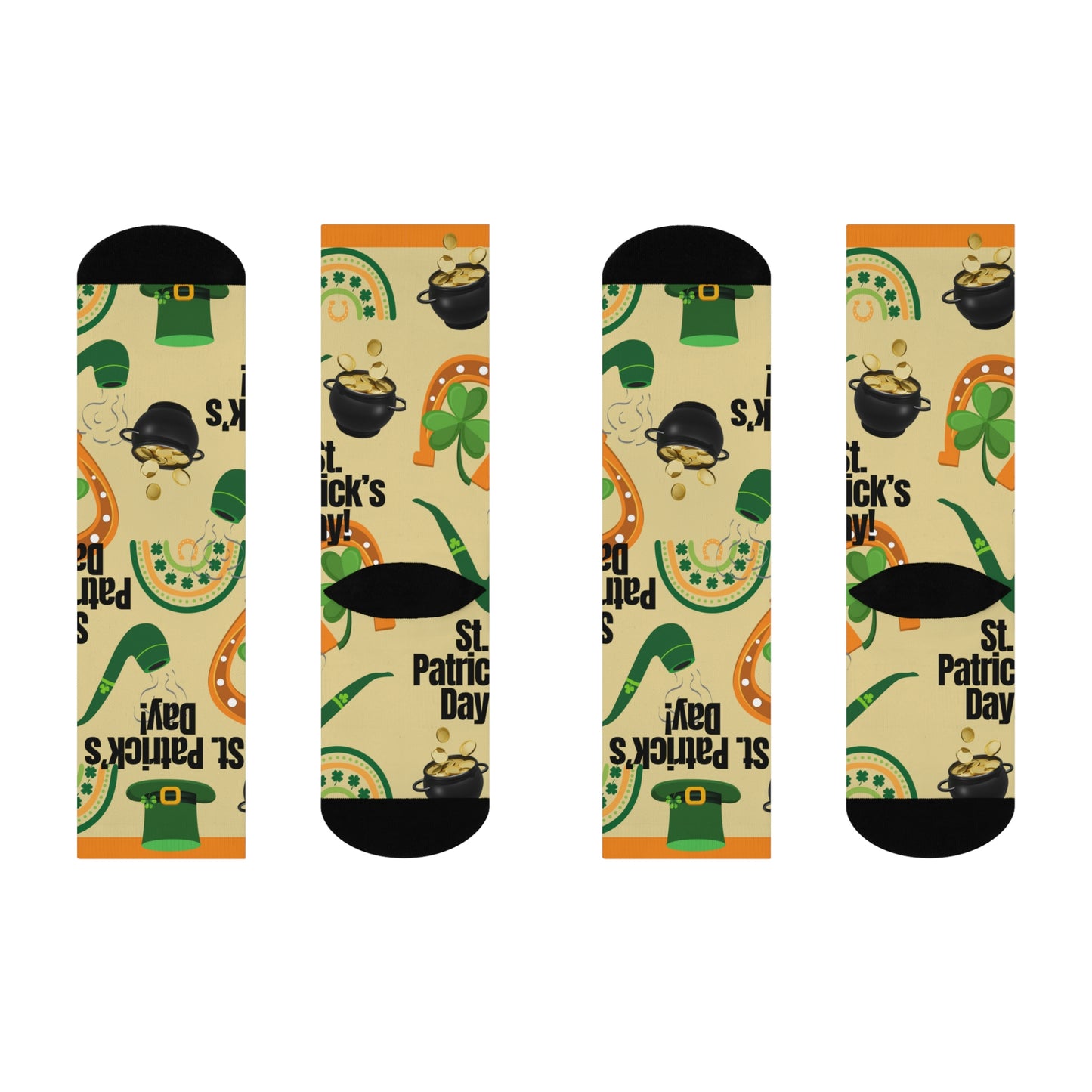 St. Patrick’s Day Socks Pot of Gold Unisex Adult Stretchy Mid Calf Original